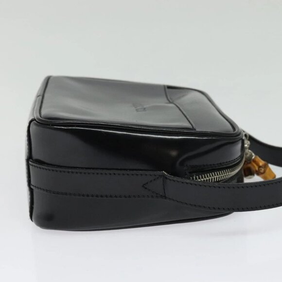 GUCCI Shoulder Bag Patent leather Black Silver Auth ep10410 - Picture 5 of 15